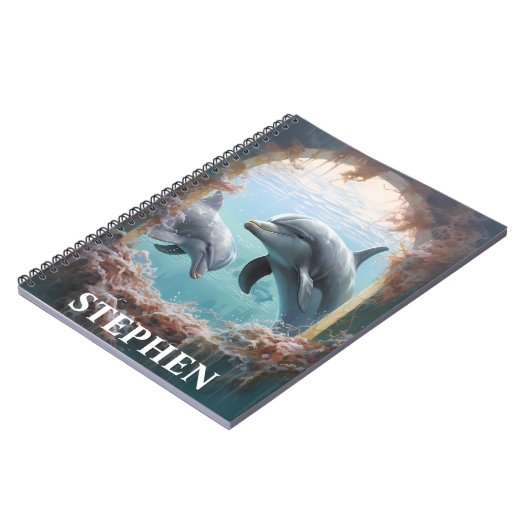 Carnet Dolphin Peeking Personnalisé (Côté gauche)