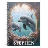 Carnet Dolphin Peeking Personnalisé (Devant)