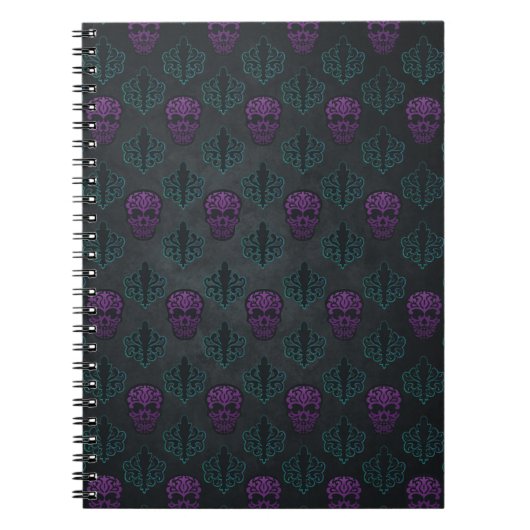CARNET DOMMASK SKULT TURQUOISE PURPLE (Devant)