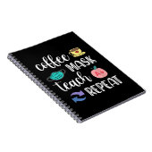 Carnet Don de l'enseignant | Masque de café Teach Répéter (Côté Droit)