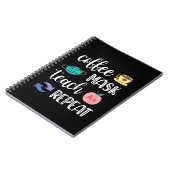 Carnet Don de l'enseignant | Masque de café Teach Répéter (Côté gauche)