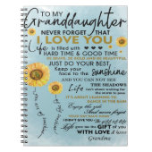 Carnet Don De Tournesol À Ma Petite-Fille (Devant)