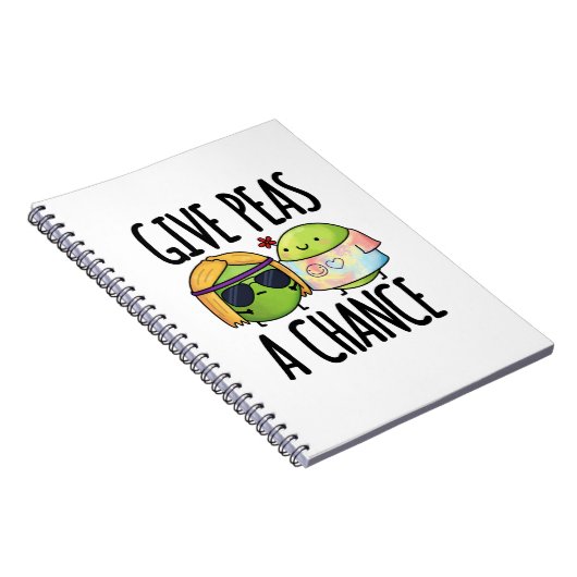 Carnet Donnez Aux Pois Une Chance Drôle Hippie Peas Pun (Côté Droit)