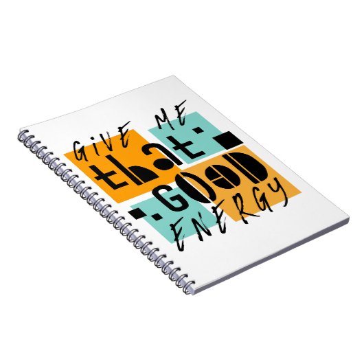 Carnet Donnez-moi cette BONNE ÉNERGIE Orange Positif (Côté Droit)