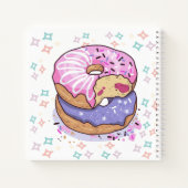 Carnet Donut peint à la main Monogram Rose Violet Mignon (Dos)
