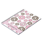 Carnet Donuts Roses, Donuts Blancs, Sprinkings, Votre Nom (Côté gauche)