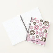 Carnet Donuts Roses, Donuts Blancs, Sprinkings, Votre Nom (Intérieur)