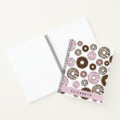 Carnet Donuts Roses, Donuts Brown, Sprinkings, Votre Nom (Intérieur)