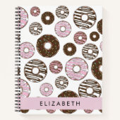 Carnet Donuts Roses, Donuts Brown, Sprinkings, Votre Nom (Devant)