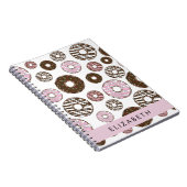 Carnet Donuts Roses, Donuts Brown, Sprinkings, Votre Nom (Côté Droit)