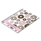 Carnet Donuts Roses, Donuts Brown, Sprinkings, Votre Nom (Côté gauche)