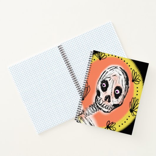 Carnet Doodé d'Halloween squelette déplaisant (Intérieur)