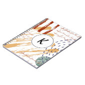 Carnet Doodle Abstrait Monogram Terracotta (Côté gauche)
