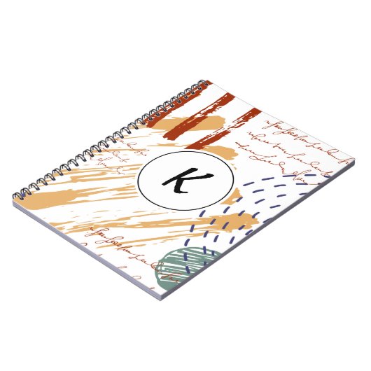 Carnet Doodle Abstrait Monogram Terracotta (Côté gauche)