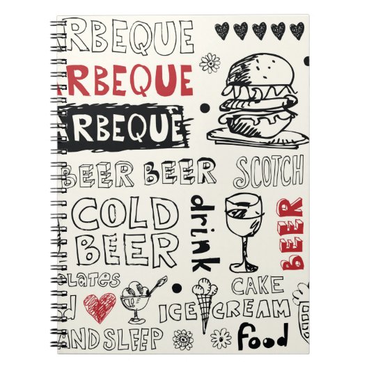 Carnet doodle barbecue fou (Devant)