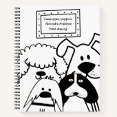 Carnet Doodle de chien mignon (Devant)