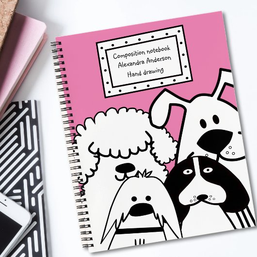 Carnet Doodle de chien mignon