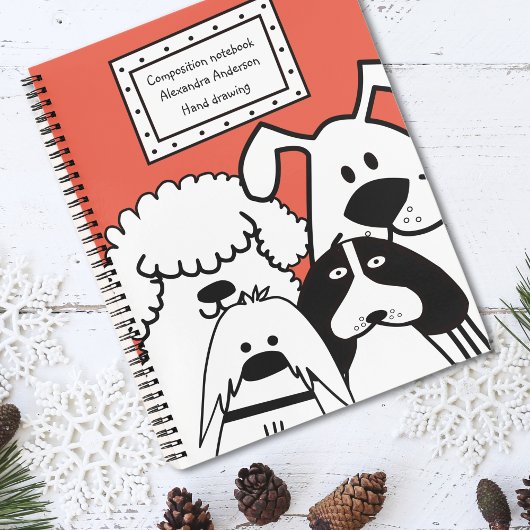Carnet Doodle de chien mignon