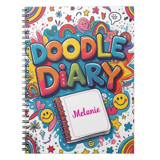 Carnet Doodle Diary – Personnalisé Amusant & Créatif (Devant)