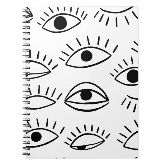 Carnet Doodle eye, motif créatif sans couture. (Devant)
