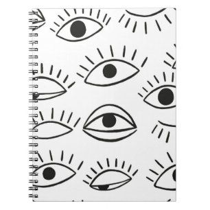 Carnet Doodle eye, motif sans soudure.