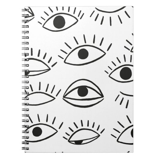 Carnet Doodle eye, motif sans soudure. (Devant)