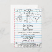 Carnet Doodle Faire-part de mariage (Devant / Derrière)