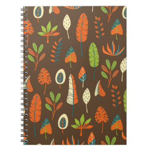 Carnet Doodle main tiré Motif tropical avec Feuilles sur