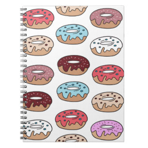 Carnet Doodle Multi-Coloured Donuts Arrière - plan.
