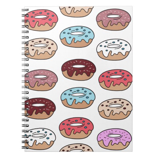Carnet Doodle Multi-Coloured Donuts Arrière - plan. (Devant)