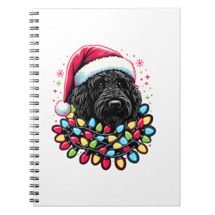 Carnet Doodle noir Labradoodle Noël Arbre de Noël Lumière