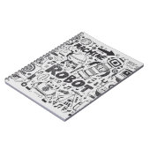 Carnet doodle robot élément, illustrateur ligne outils ti (Côté gauche)