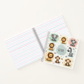 Carnet Doodles d'animaux de safari à l'aquarelle mignons (Intérieur)