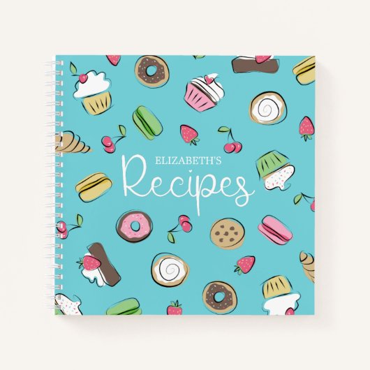 Carnet Doodles de dessert | Recettes de produits cuits |  (Devant)