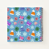 Carnet Doodles d'hiver Motif bleu avec Monogramme (Dos)