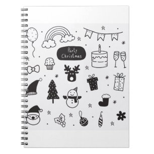 Carnet Doodles Icônes de Noël Icônes de Noël