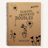 Carnet Doodles inspirés de l'école Funny Girly Personnali (Devant)