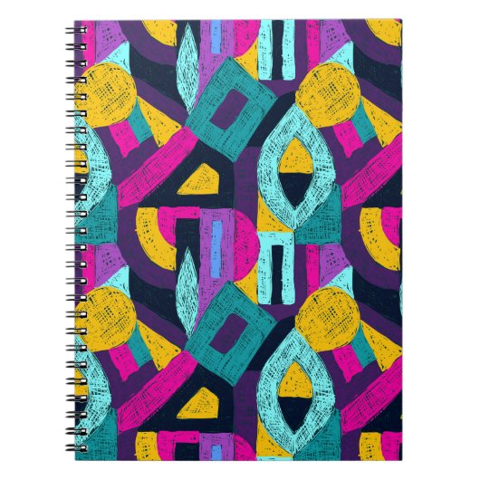 Carnet Doodles rétro : pop art géométrique. (Devant)