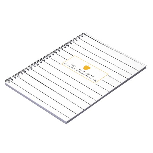 Carnet d'or de professeur d'Apple de rayures peu (Côté gauche)