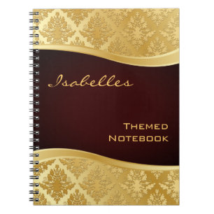 Carnet d'or de vague de damassé