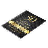 Carnet Doré brille noir Damas 50 Mariage Anniversaire (Côté gauche)