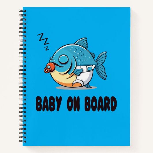 Carnet Dormir amusant bébé Poisson Cartoon - Bébé mignon (Devant)
