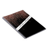 Carnet Dory Rose Noire Gold Sparkly Glitter Fringe (Côté Droit)