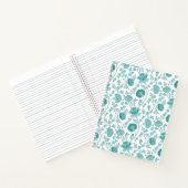 Carnet Dos de motifs floraux jacobéens sur blanc (Intérieur)