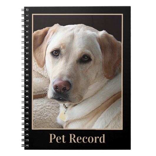 Carnet Dossier animal de compagnie Yellow Labrador Retrie (Devant)