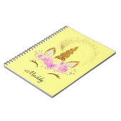 CARNET DOSSIER DE POCHE LICORNE ROSE (Côté gauche)
