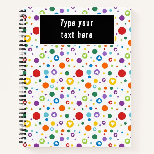 Carnet dot heart Rainbow Colors | Cute Back to School (Devant)
