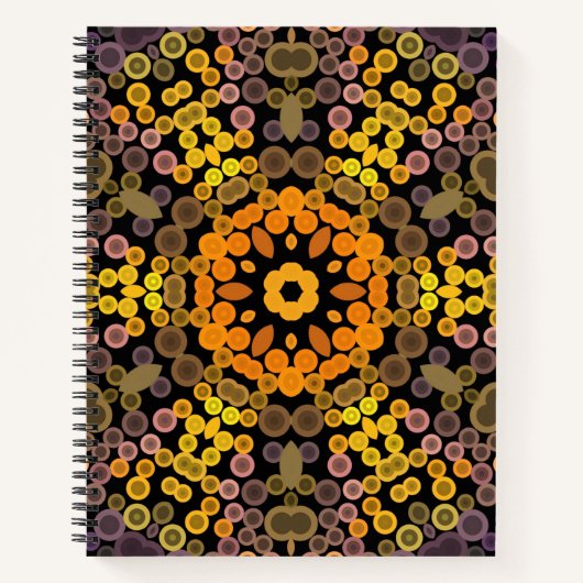 Carnet Dot Mandala Flower Jaune et violet (Devant)