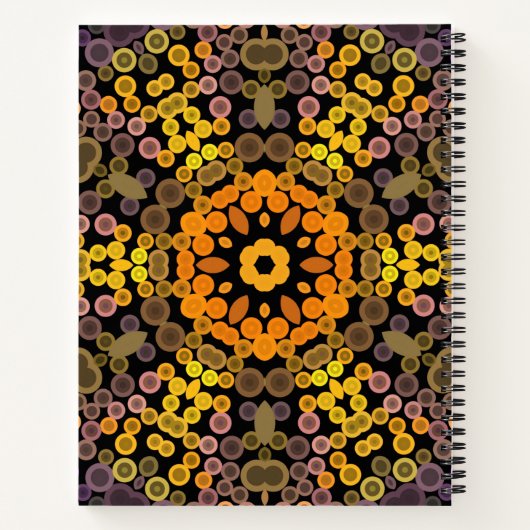 Carnet Dot Mandala Flower Jaune et violet (Dos)