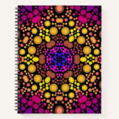 Carnet Dot Mandala Flower violet et jaune (Devant)